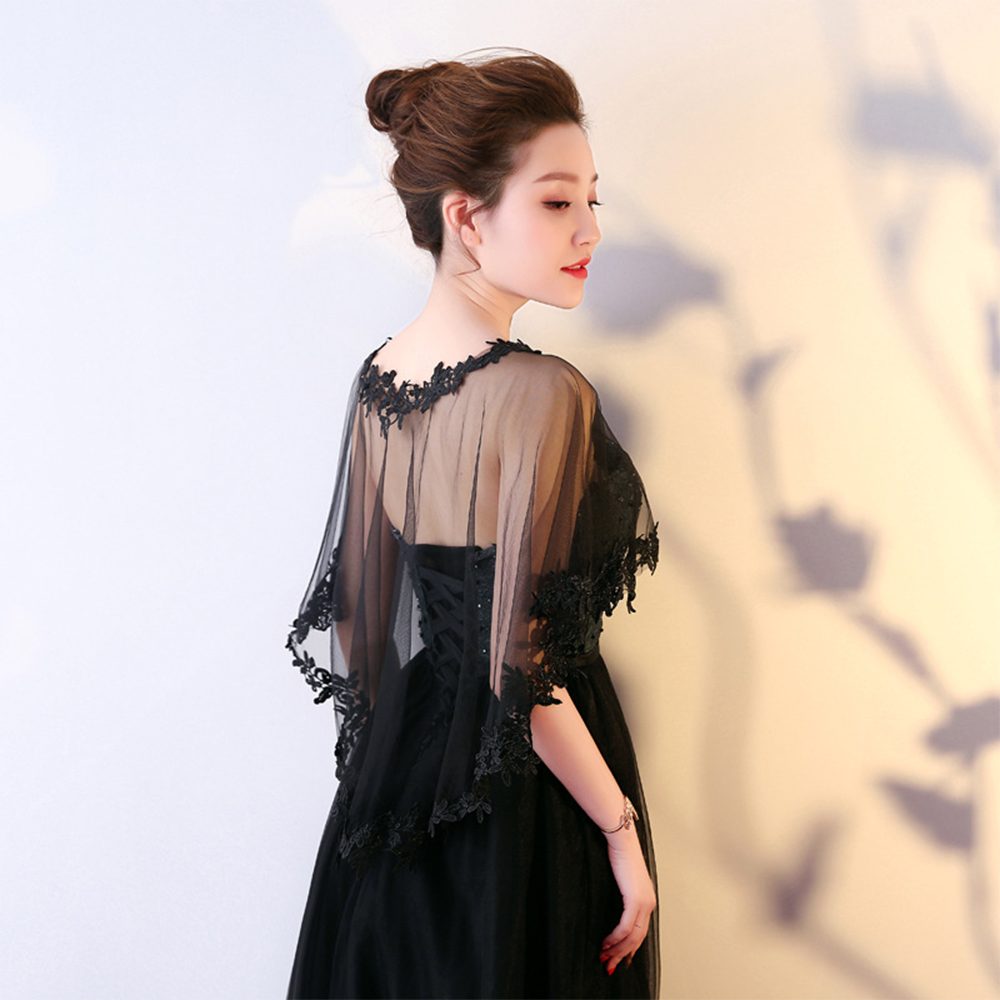Zaewry Bolero Spitzen-Stola für Damen, transparenter Schal,Hochzeits-Cape elegante Schulterbedeckung für Hochzeit und Brautmode,Halblange Ärmel