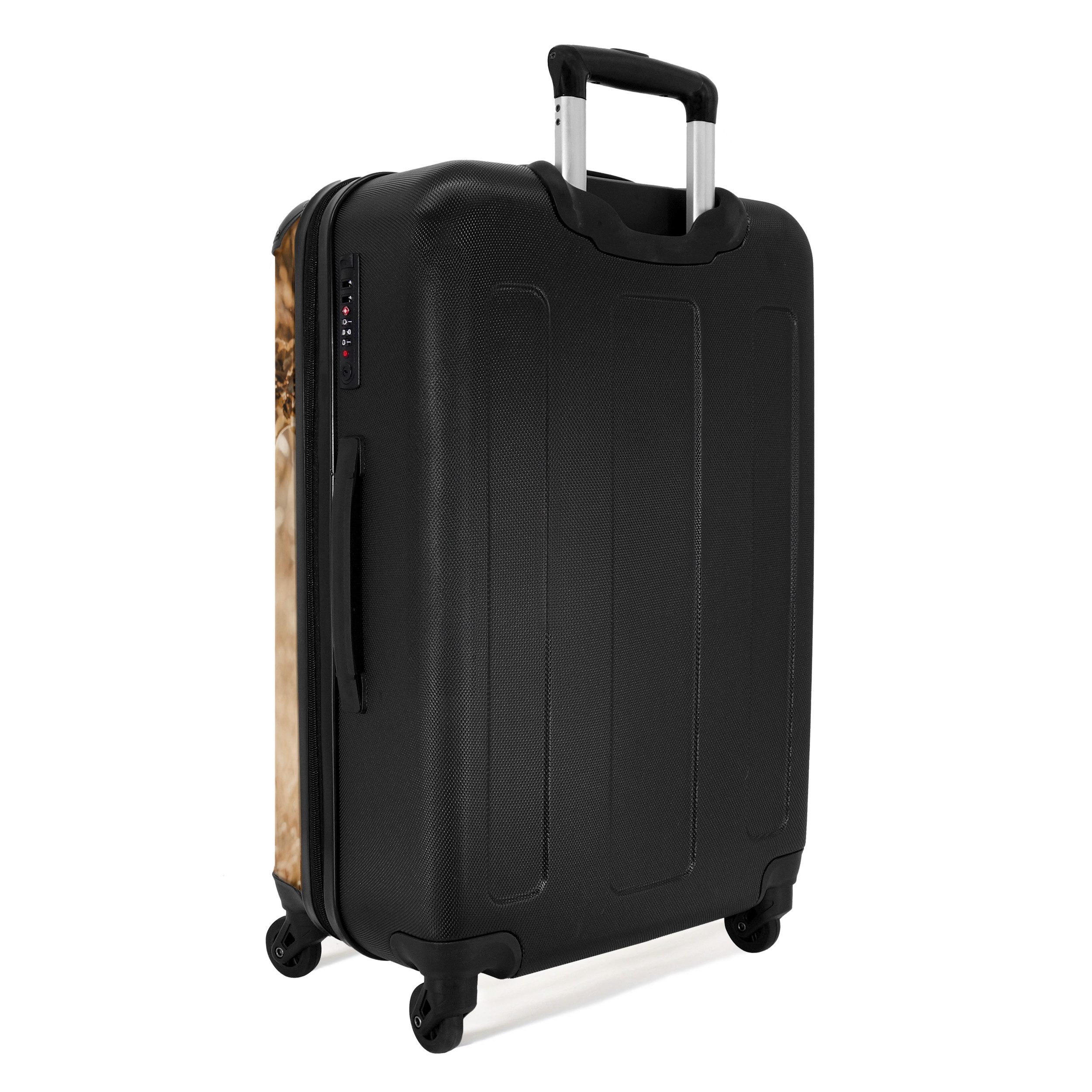 NoBoringSuitcases.com© Hartschalen-Trolley mit leuchtende Räder - Pferd - Natur - Braun - Mädchen 67 cm - 72 L, 4 Rollen, Reisetasche mit rollen für 20kg, Koffer für Mädchen, Reisekoffer