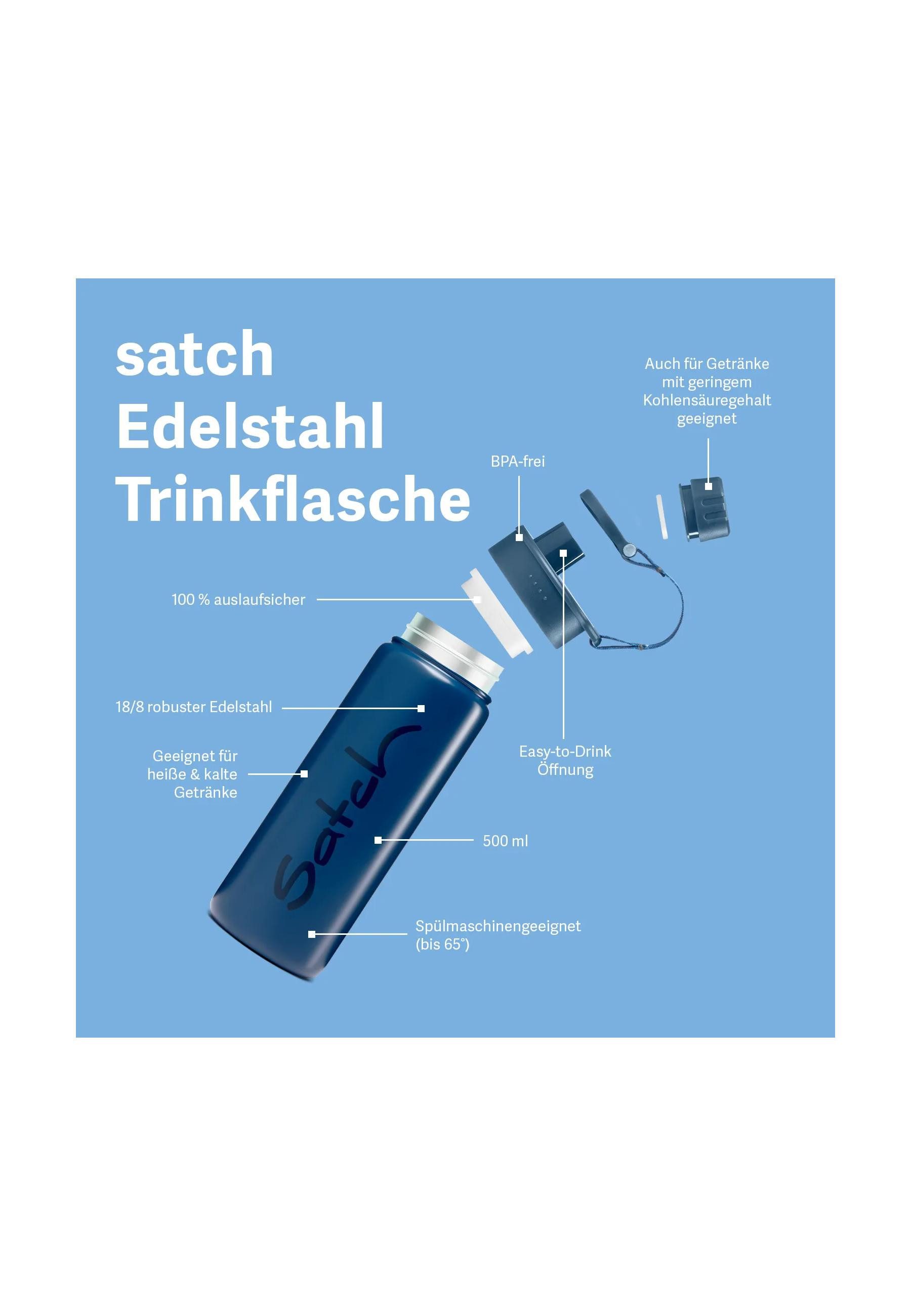 Satch Trinkflasche Trinkflasche ., auslaufsicher und kohlensäuregeeignet
