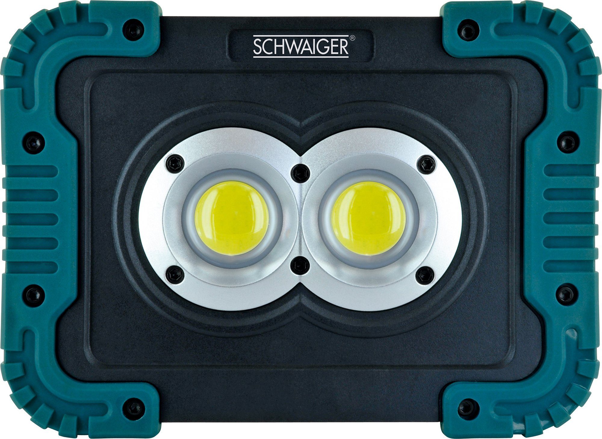 LED 3 180° Lichtmodi Schwaiger Standfuß, Weiß, COB-LED, 3 WLED210, IPX4, einstellbar, rotierbarer Arbeitsleuchte Leuchtmodi