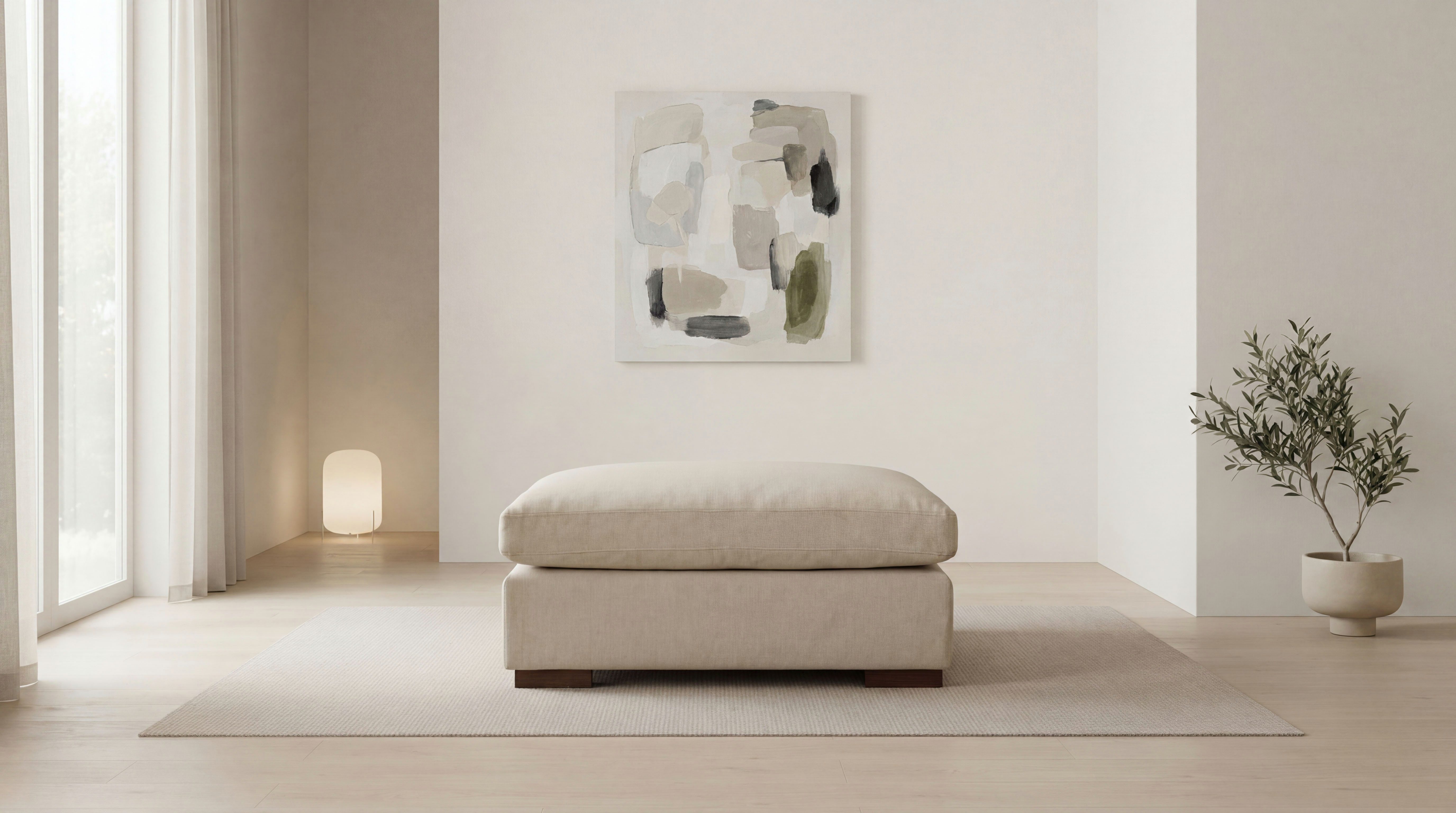 OTTO home Hocker Comfy, mit Federn und Daunen