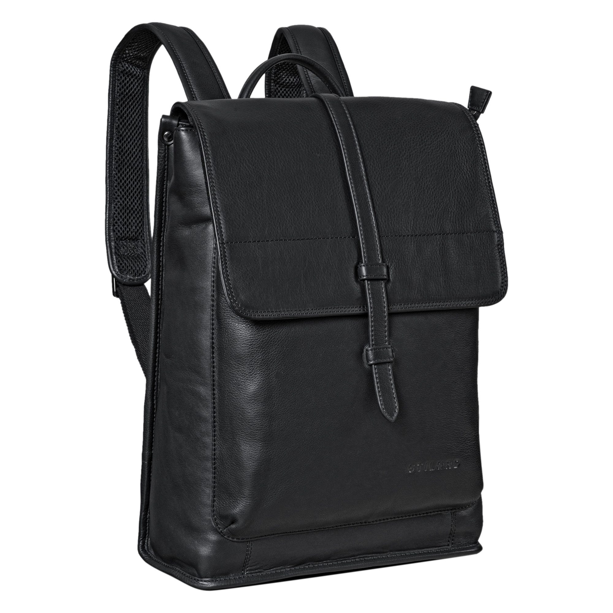 STILORD Notebook-Rucksack "Foster" Lederrucksack Groß Fahrrad Rucksack Vintage Echtleder