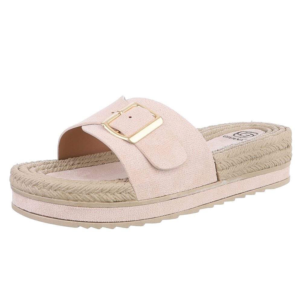Ital-Design Elegante Sandalen für Alltag und Freizeit Plateausandaletten (89092120) Keilabsatz/Wedge Keilsandaletten in Beige