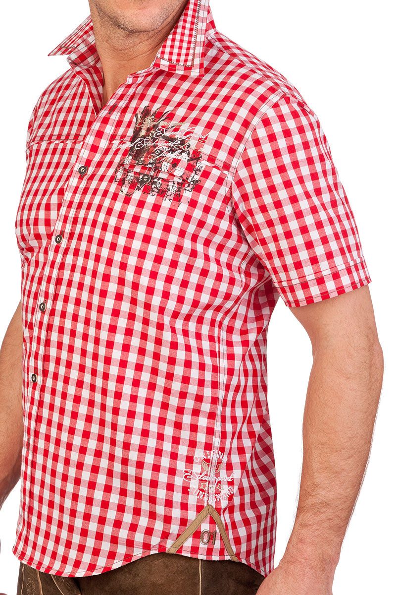 Stockerpoint Trachtenhemd Trachtenhemd - JAGDFIEBER - rot