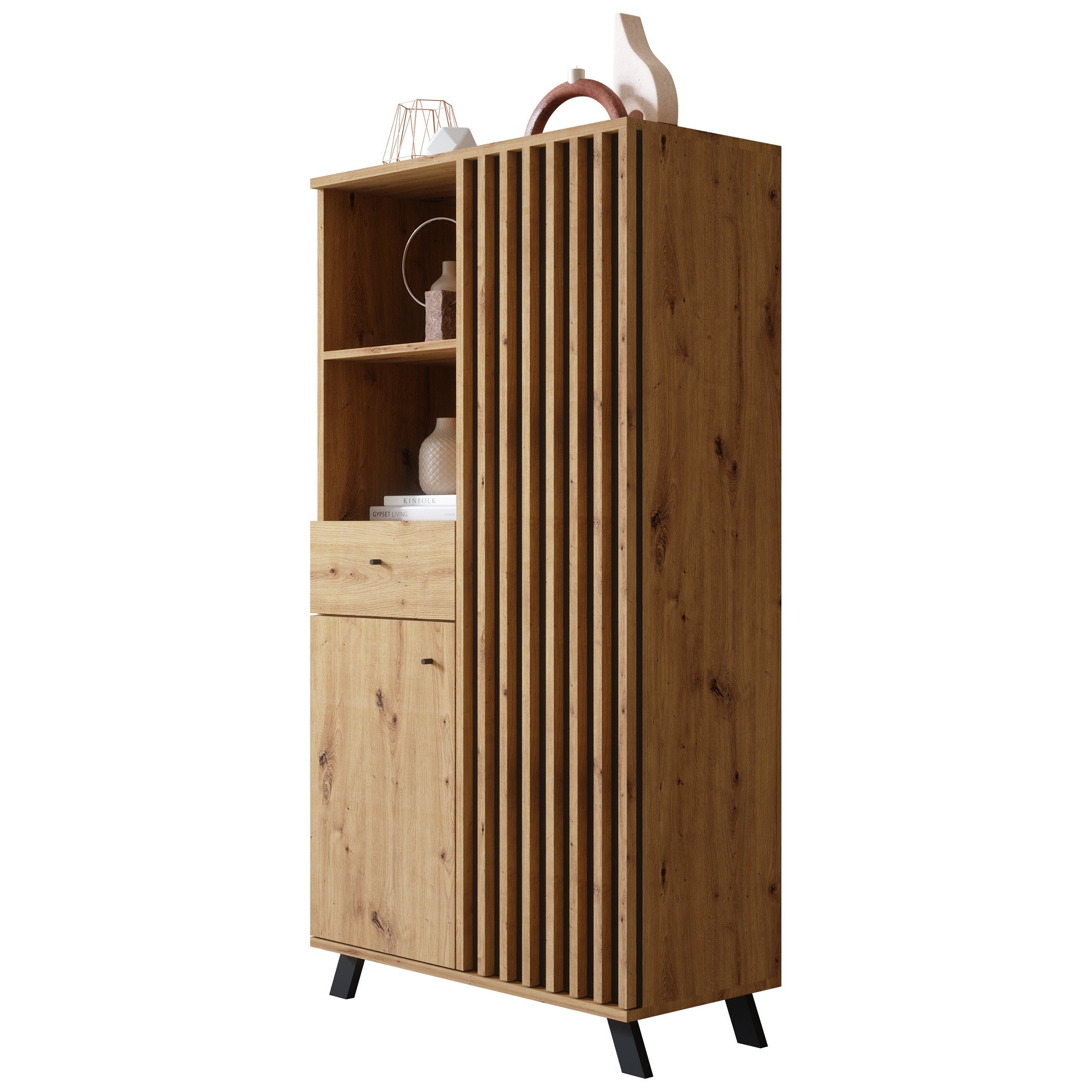 Newroom Highboard Barea, Wildeiche Highboard Modern Wandpaneel Vintage Side günstig online kaufen