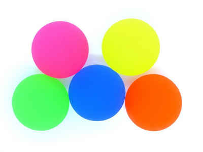 Kögler Flummi 5 x XL Flummi Ball neon Springball gelb, blau, pink, grün, orange 60mm