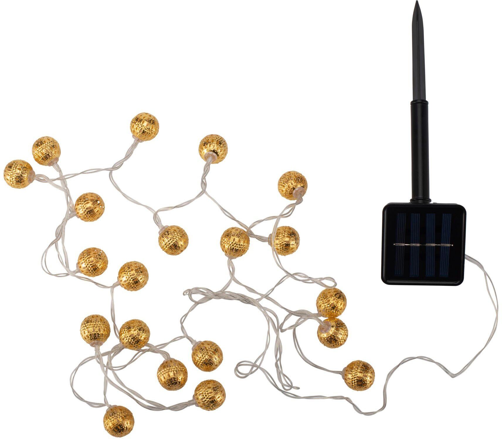 Pauleen LED-Lichterkette Sunshine Glamour, 20-flammig, 20-flammig, Solarbetrieben