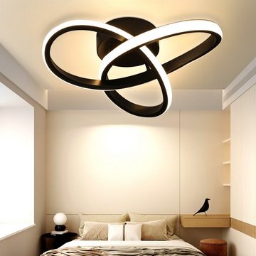 LETGOSPT Deckenleuchte Moderne LED-Deckenleuchte, Deckenleuchte mit runder Geometrie 3000LM, LED fest integriert, Warmweiß, Naturelweiß, Kaltweißlicht, 32W LED Kleeblatt Deckenleuchte Dia 25CM für Wohnzimmer Schlafzimmer