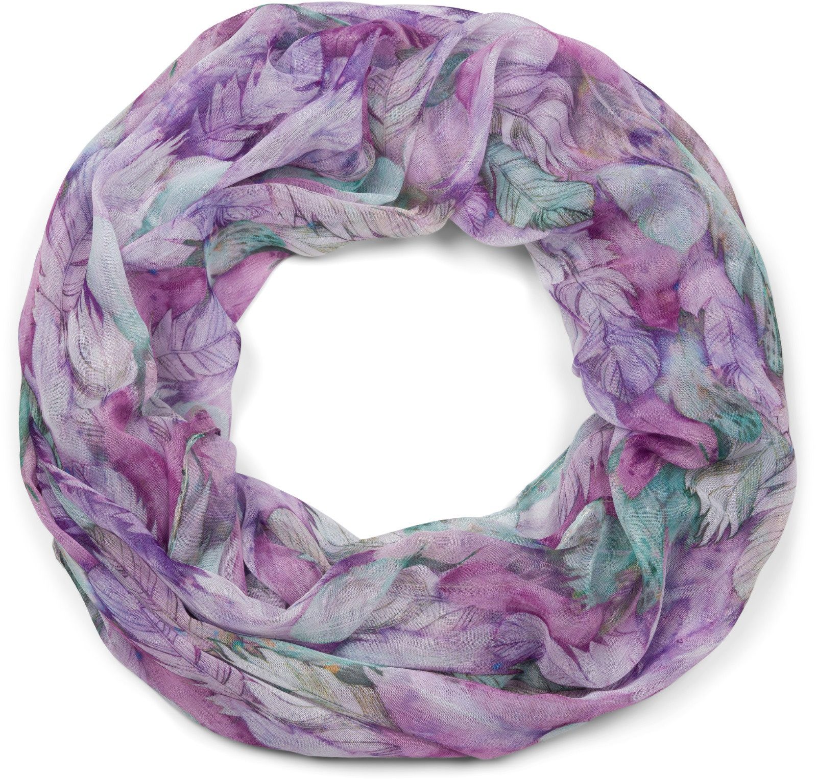 Loop Loop mit bunten Federn