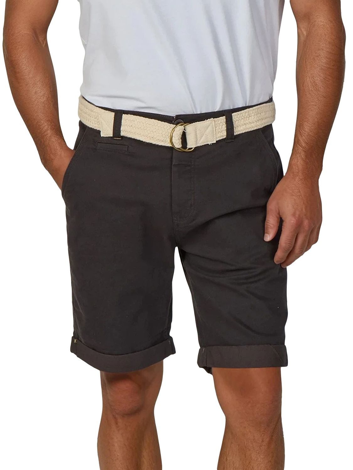 riverso Chinoshorts Herren Shorts RIVHenry Regular Fit Bermudashorts mit Gürtel
