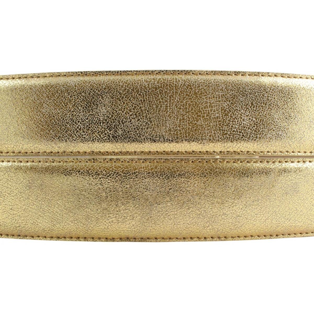 BELTINGER Ledergürtel Goldener Gürtel in Metallic-Look - - 4 40mm Gold Gold, Metall-Optik Metall-Le cm