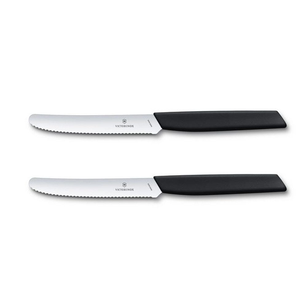 Victorinox Tafelmesser Swiss Modern Tafelmesser, 11cm, Wellenschliff (2 Stück)
