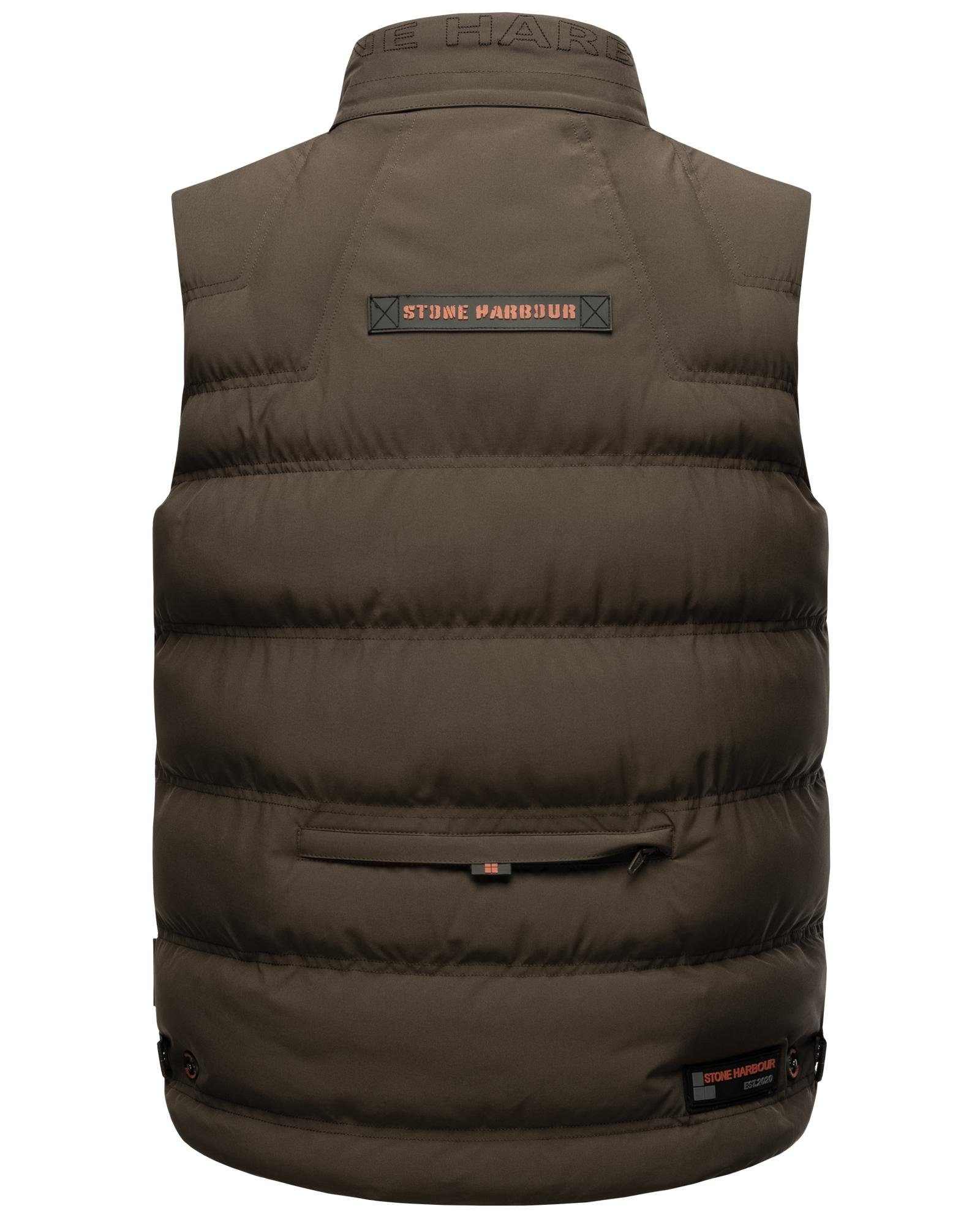 Stone Harbour Steppweste Egoor Sportliche Outdoorweste mit abnehmbarer Kapuze