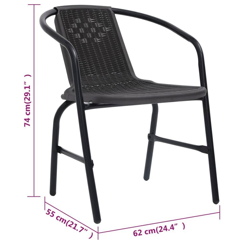 furnicato Gartenstuhl 110 Gartenstühle Stahl Stk. Kunststoff und 4 kg Rattan-Optik