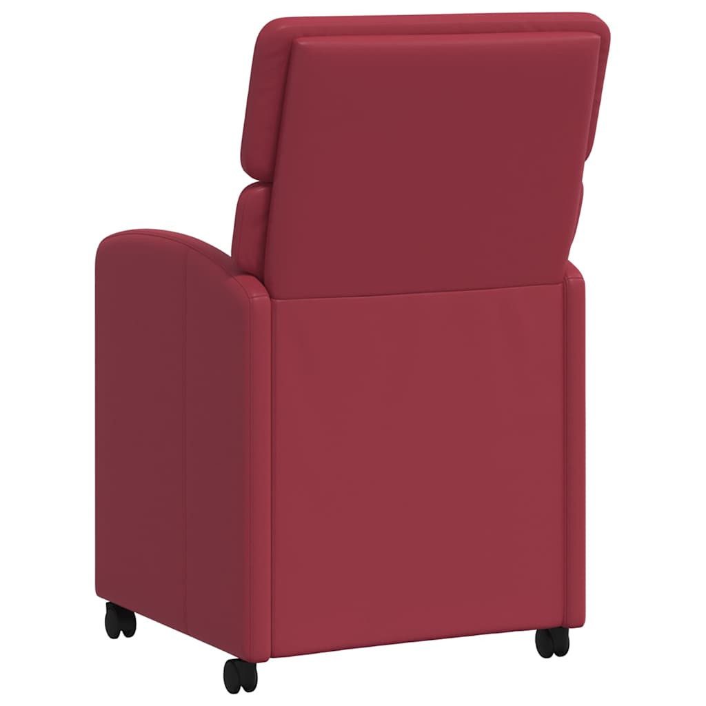 vidaXL Esszimmerstuhl Esszimmerstühle mit Rollen 2 stk. Kunstleder Weinrot (2 St)