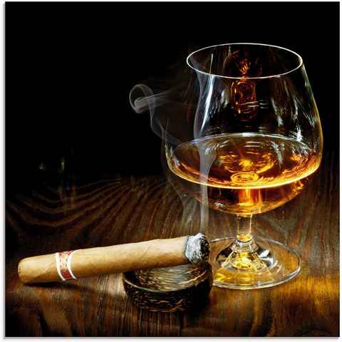 Artland Glasbild Zigarre und Cognac, Zigarren (1 St), in verschiedenen Größen