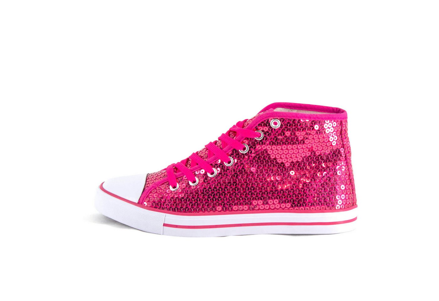 Party Factory Pailletten Schuhe pink Glitzer-Sneaker Unisex Schnürer Größe 41 Sneaker mit Schnürsenkel