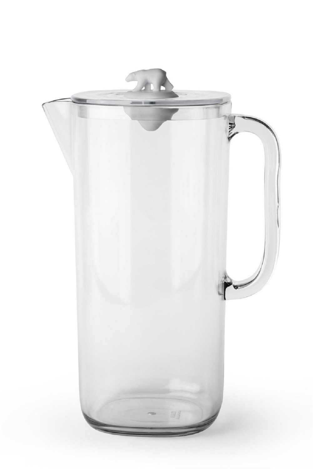 Qualy Design Wasserkaraffe Polar Bär Wasserkrug mit Deckel, (Eisbär, 1-tlg., Kunststoff, transparent), für ca. 1,8 Liter