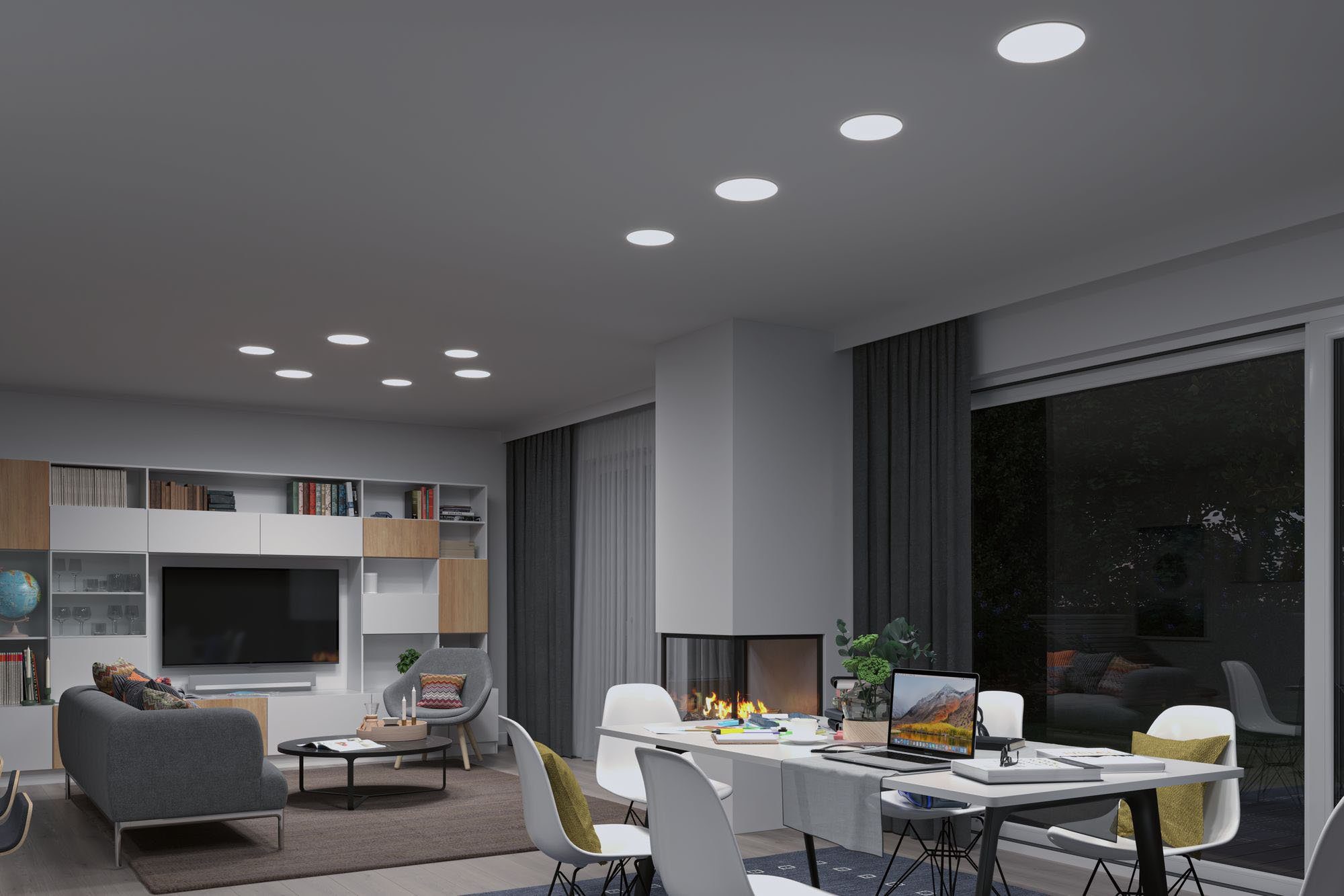 Deckenmontage, Leuchtmittel Einbauleuchte Paulmann LED warmweiß fest Veluna, kaltweiß, Memoryfunktion, integriert, LED-Modul, inkl. - LED