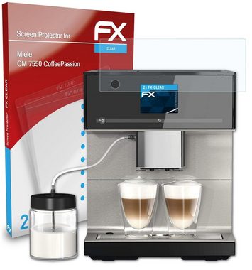 atFoliX Schutzfolie Displayschutz für Miele CM 7550 CoffeePassion, (2 Folien), Ultraklar und hartbeschichtet