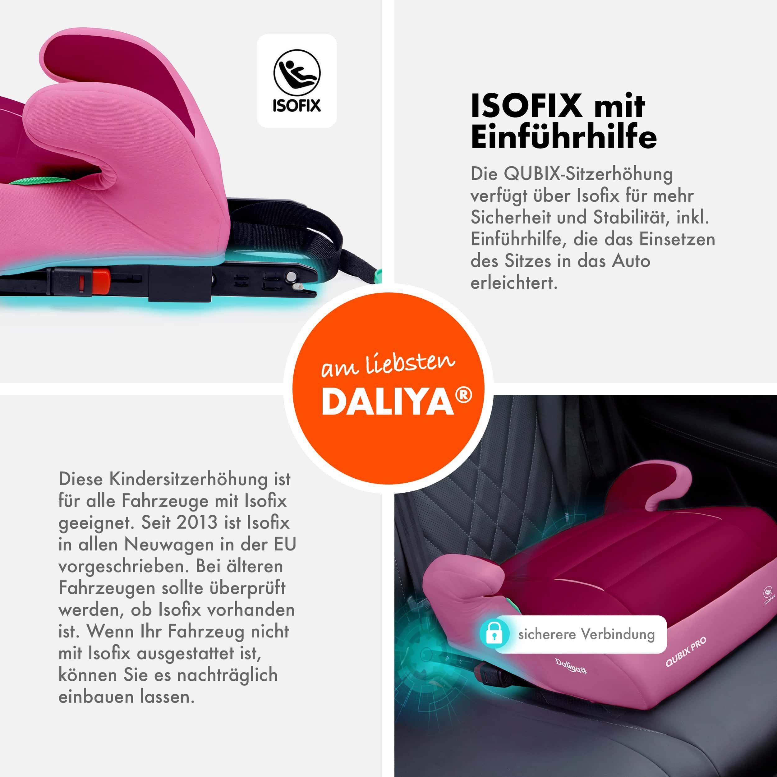 Daliya® Kindersitzerhöhung QUBIX PRO ISOFIX Kindersitz, ab: ab 6 Jahre oder 125cm Körpergröße, bis: bis 12 Jahre oder 150cm Körpergröße, ab: 125 cm, bis: 150 cm – Bild 3 von 5