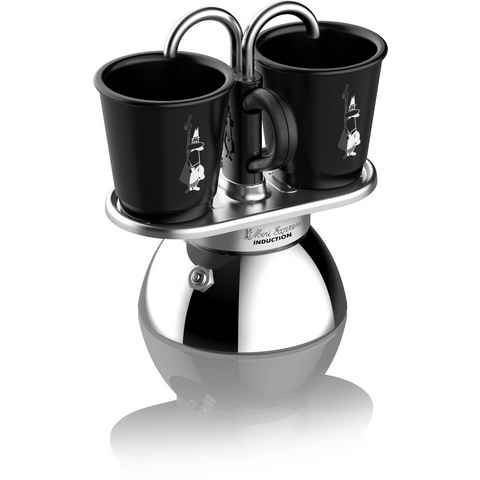 BIALETTI Espressokocher Mini Induktion, zwei Espressi gleichzeitig zubereiten, 90 ml, Zwei-Schicht-Edelstahl
