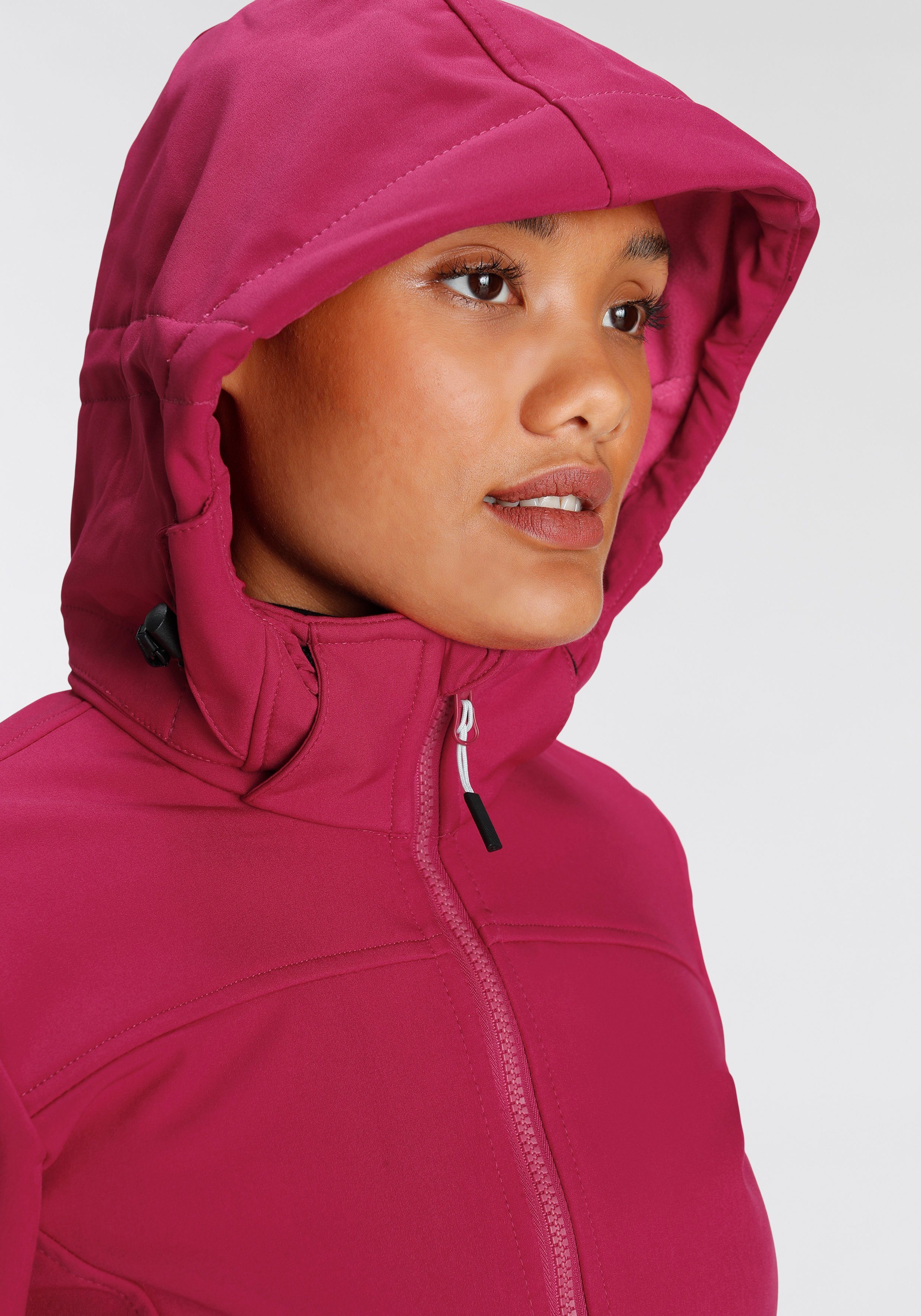 Schnell & Atmungsaktiv & CMP Softshelljacke Wärmend magenta trocknend