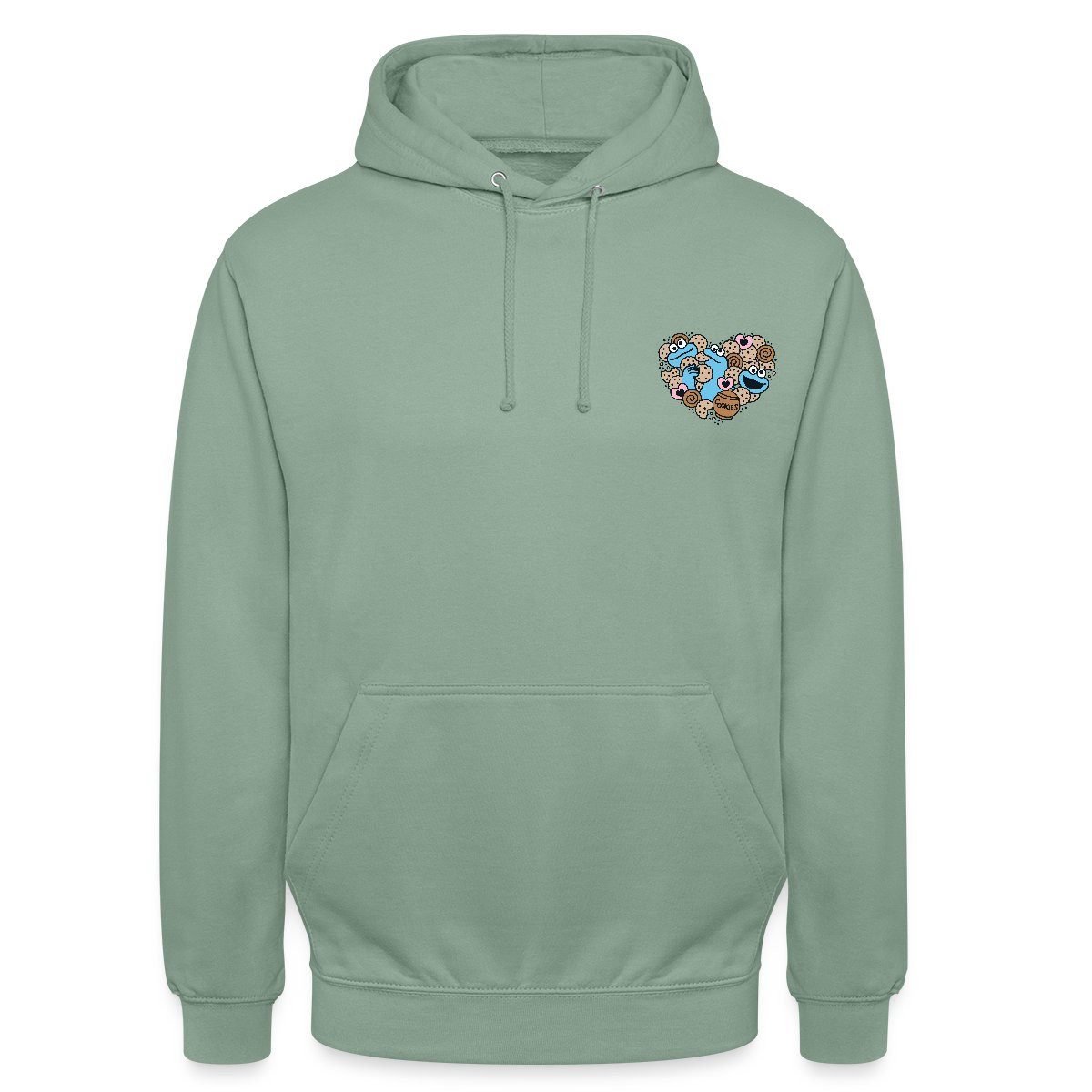 Spreadshirt Hoodie Sesamstraße Design Herz Mit Krümelmonster Unisex Hoodie (1-tlg)