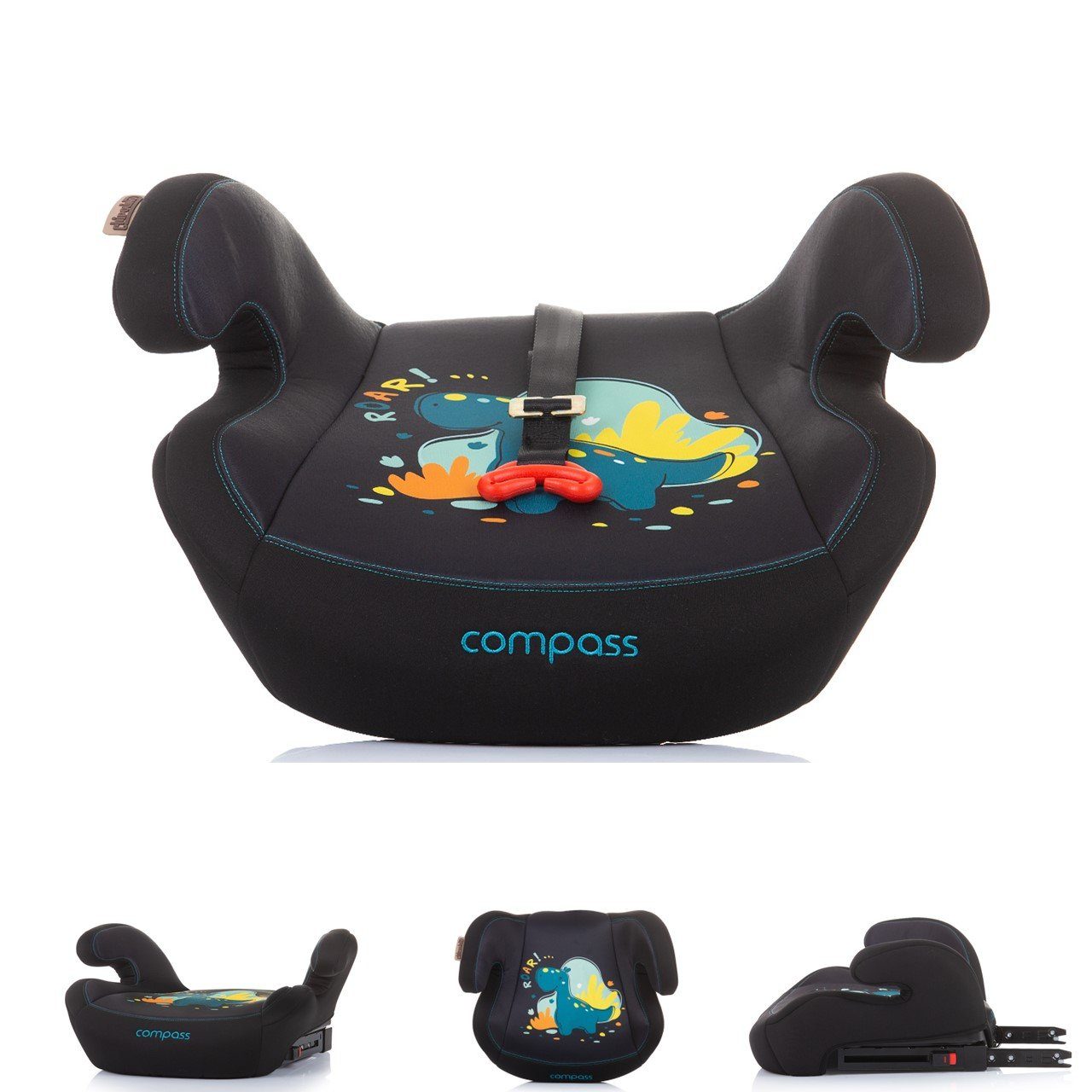 Chipolino Kindersitzerhöhung Kindersitz Compass Isofix, bis: 36 kg, Gruppe 3 (22 - 36 kg) Top Tether, Armlehne dunkelblau