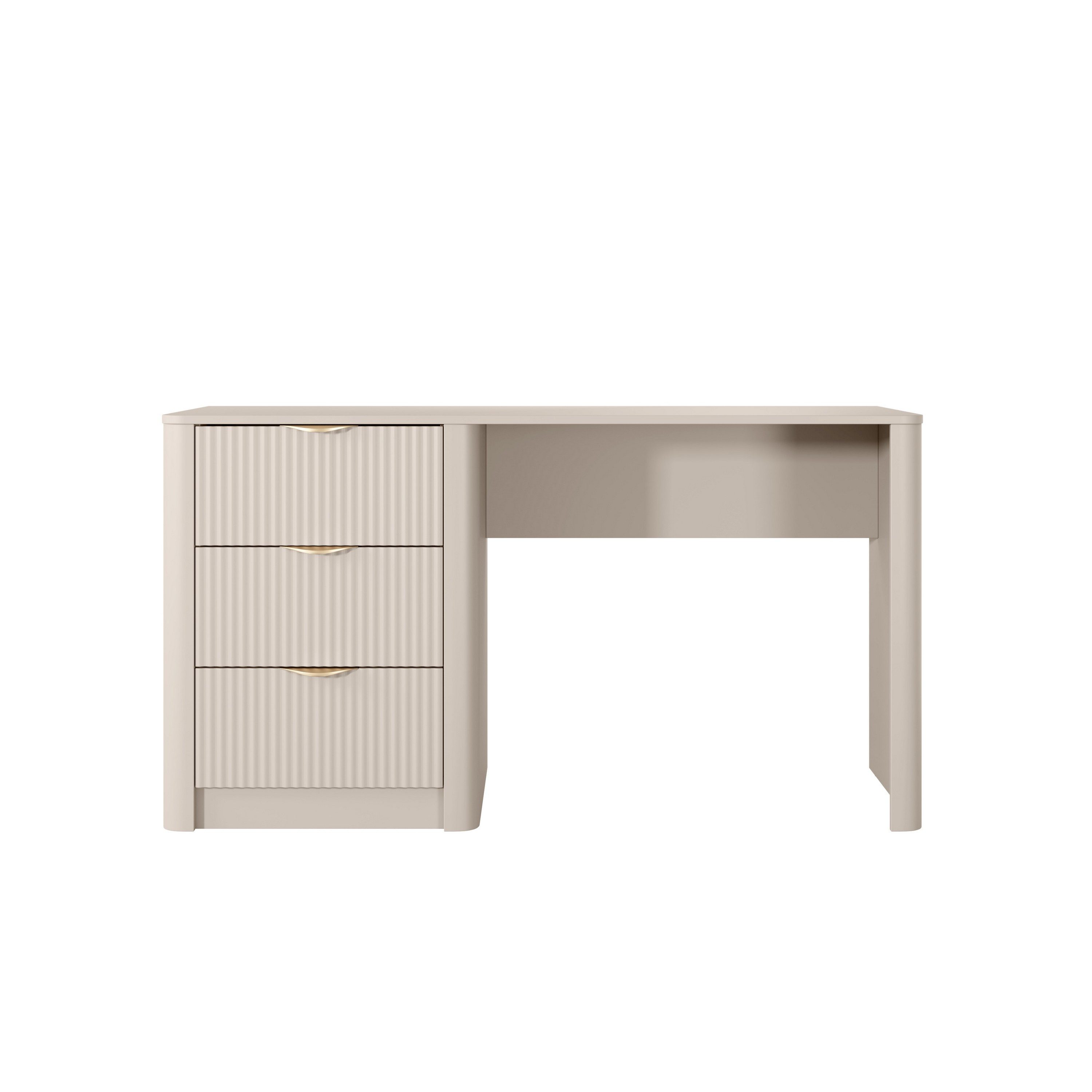 Masseno Schreibtisch LANTANA 140,4 x 76,4 cm mit 3 Schubladen Beige