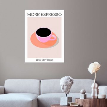 Posterlounge Wandfolie bykammille, More Espresso Less Depresso, Büro