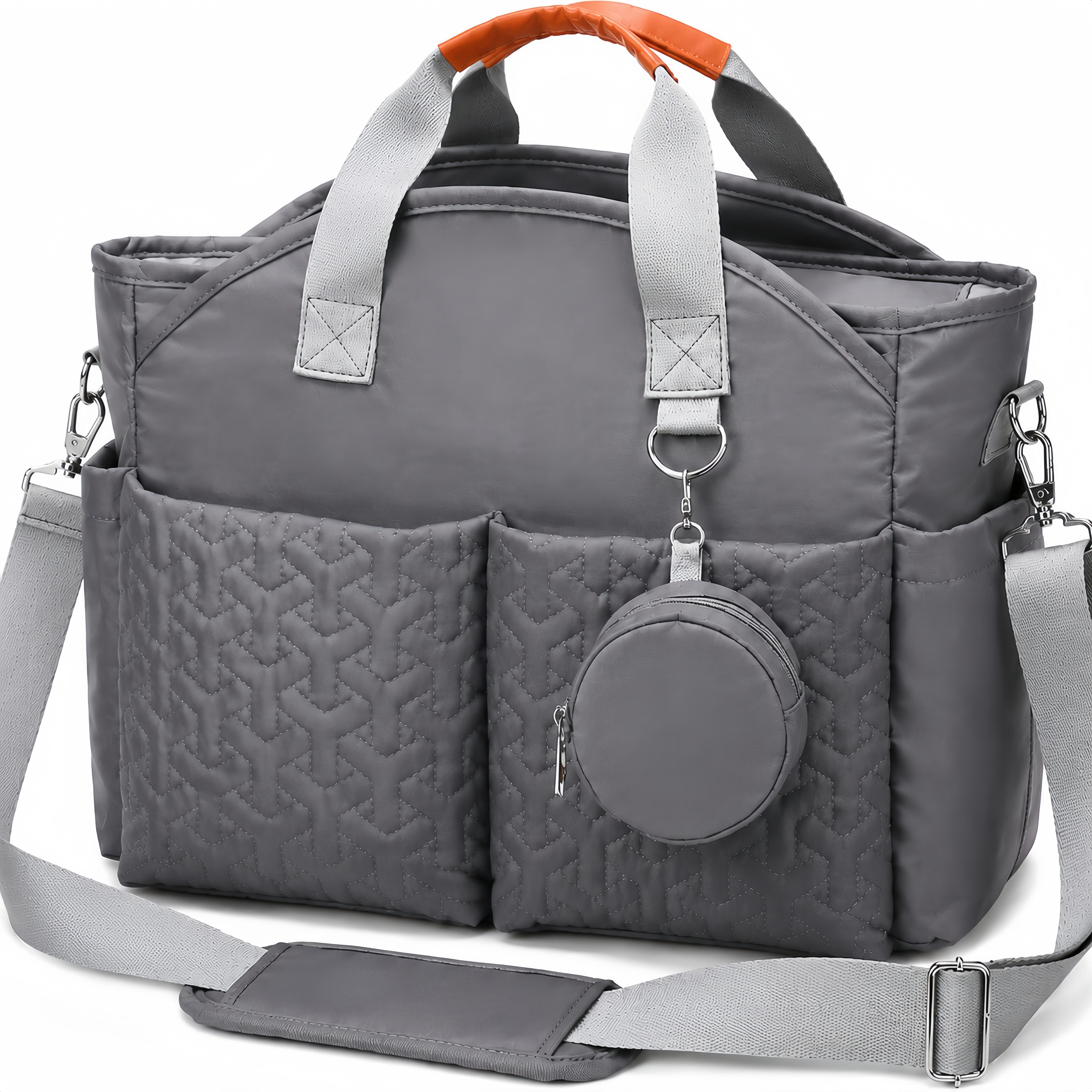 ibettertec Wickeltasche Baby mit Schnullertasche und Wickelunterlage, (Große Multifunktionale Babytasche für Reisen, Kinderwagentasche für Mama und Papa), mit isolierten Flaschenfächern
