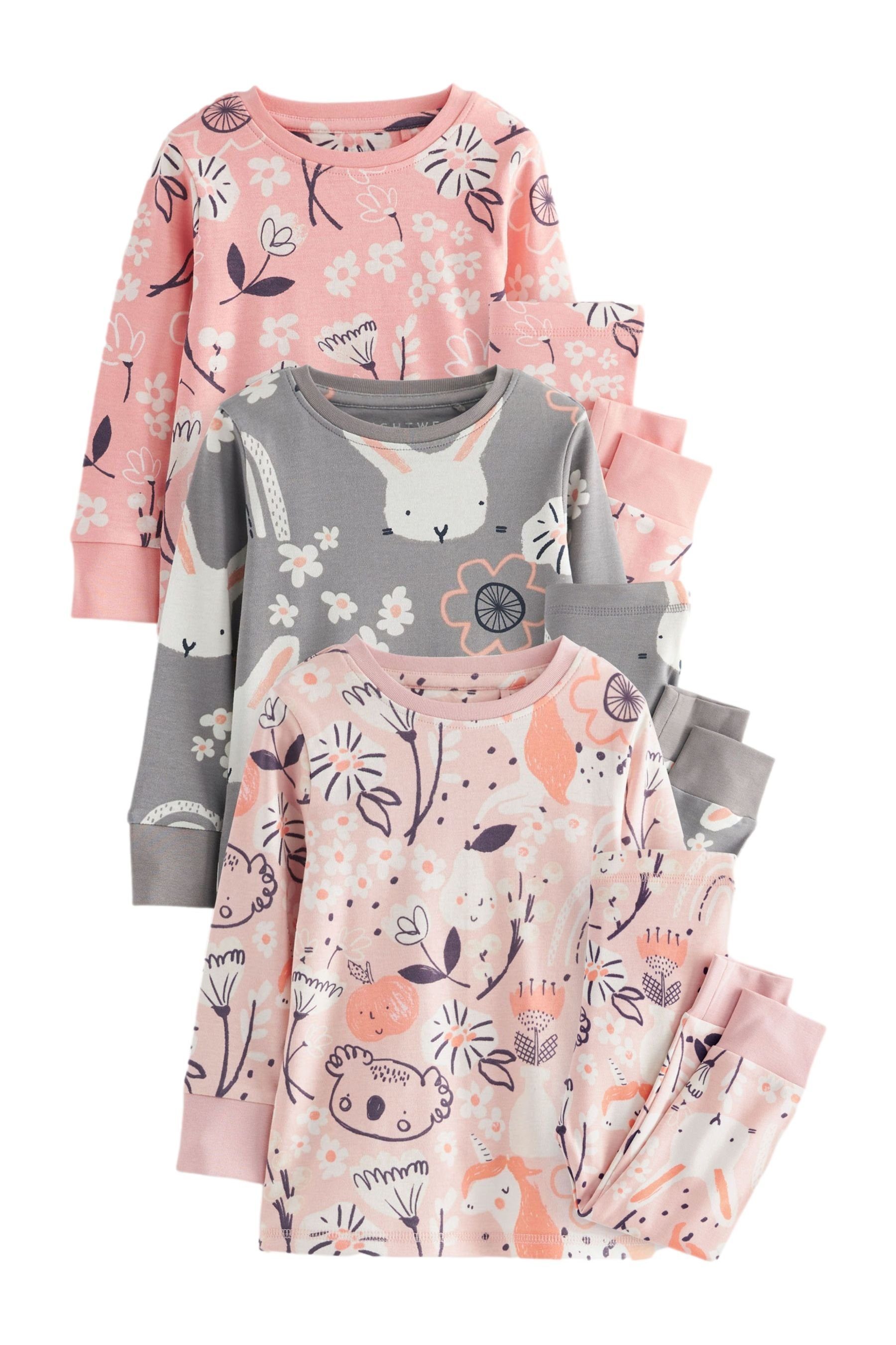 Next Pyjama Langärmelige Піжами mit Print, 3er-Pack (6 tlg)