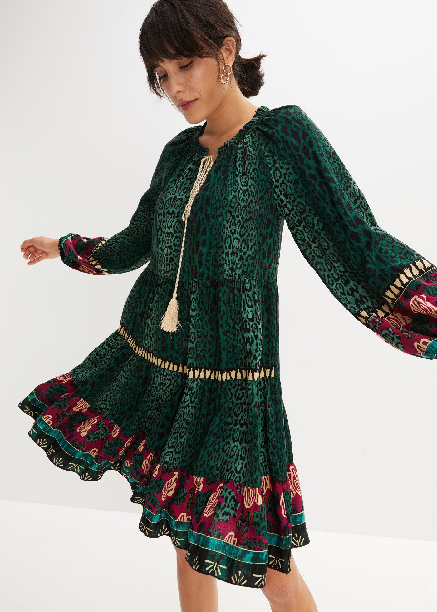 bonprix Tunikakleid Tunika-Kleid aus fließender Viskose