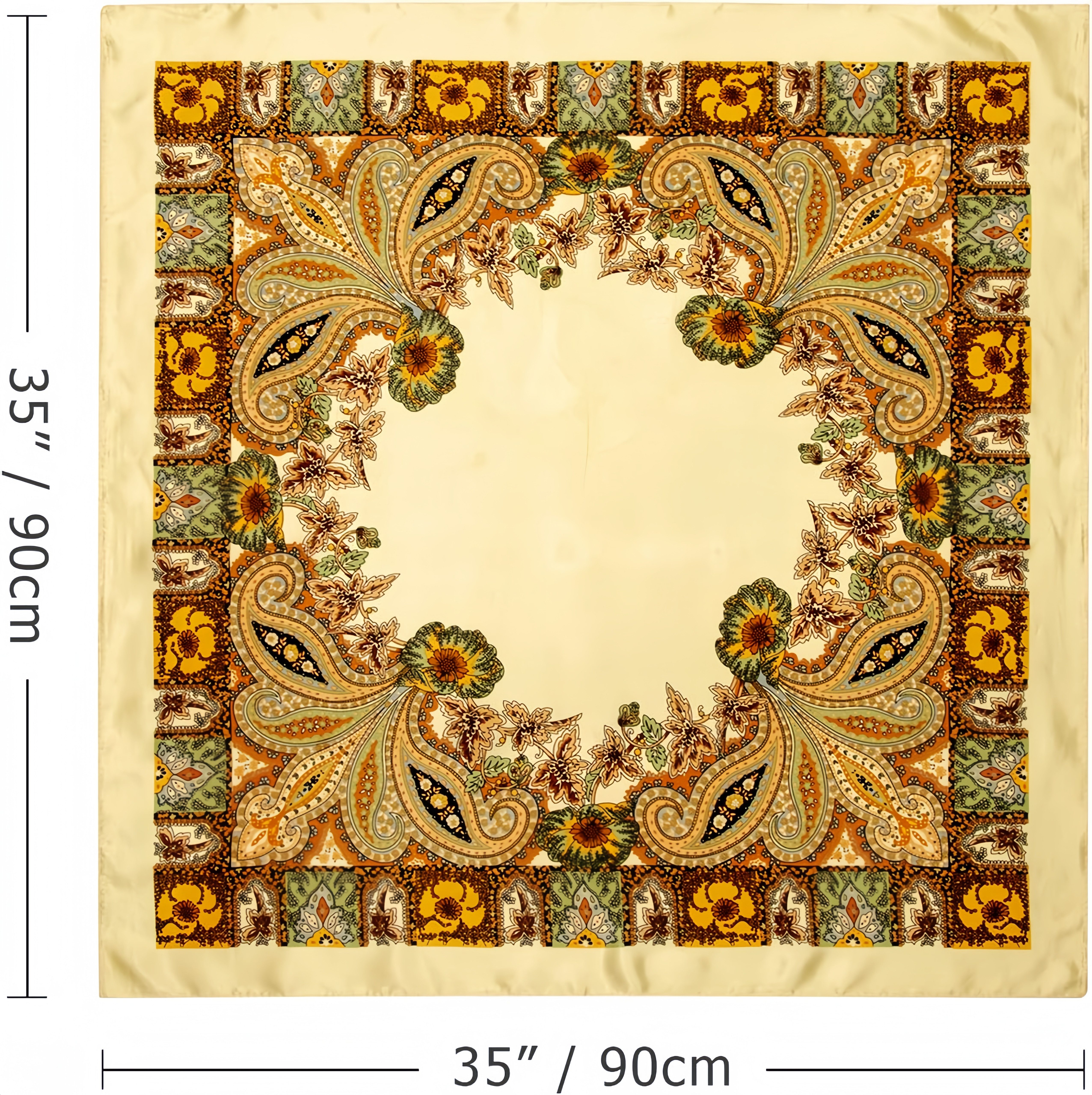 FOUORTUNATE-BEE Seidentuch 4er Set Damen Halstücher 90×90 cm, Vintage Print günstig online kaufen