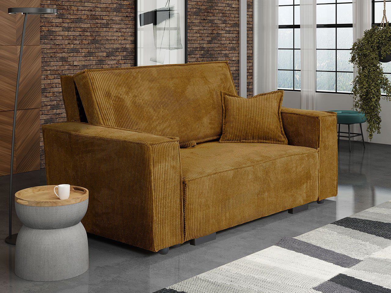 MIRJAN24 Schlafsofa Viva Star II, mit Schlaffunktion und Bettkasten, 2 Sitzer Polstersofa inkl. Kissen, Schlafsofa Poso 01