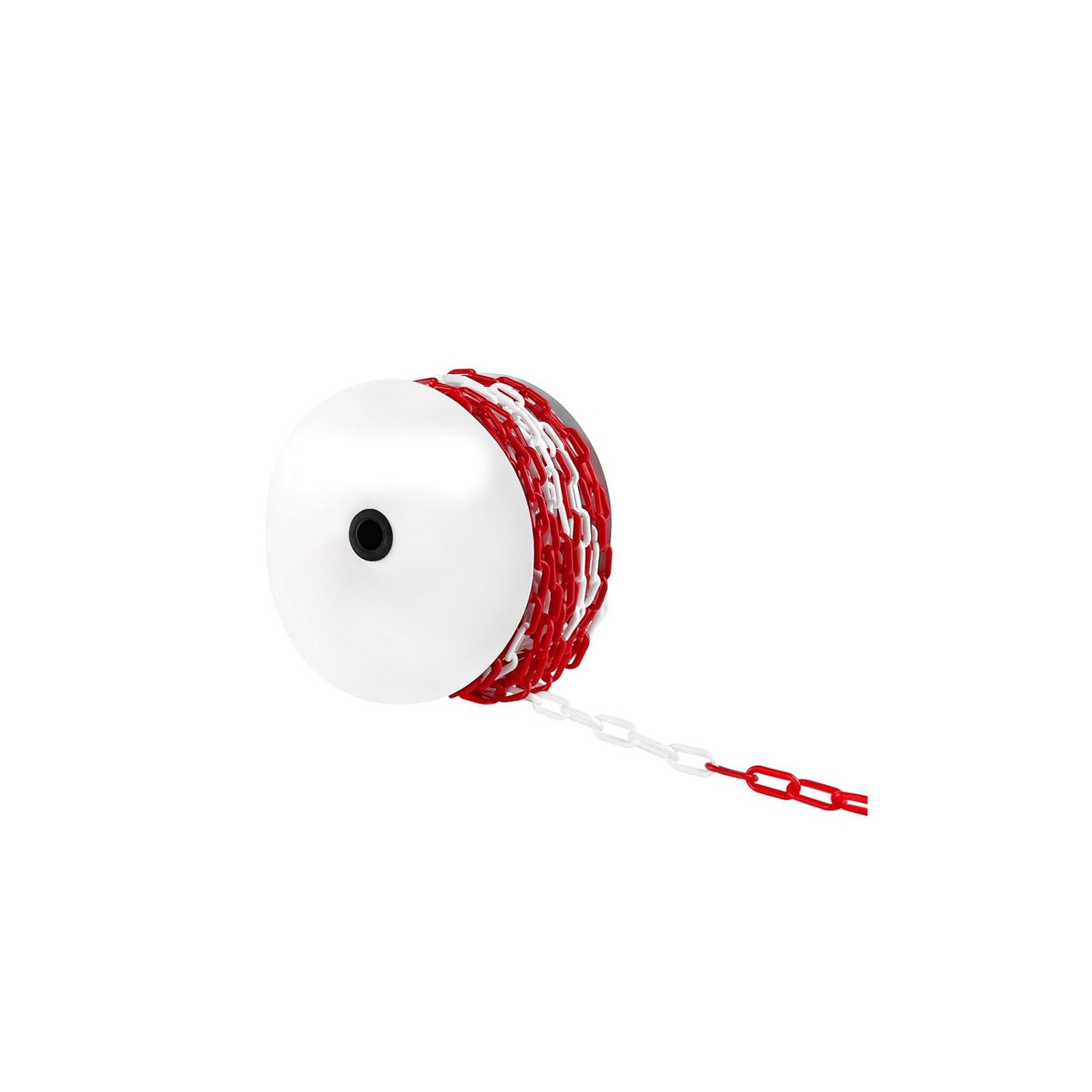 FIVMEN Absperrkette Plastikkette Rot/Weiß 6mm Stärke Kunststoffkette, Länge 25 m