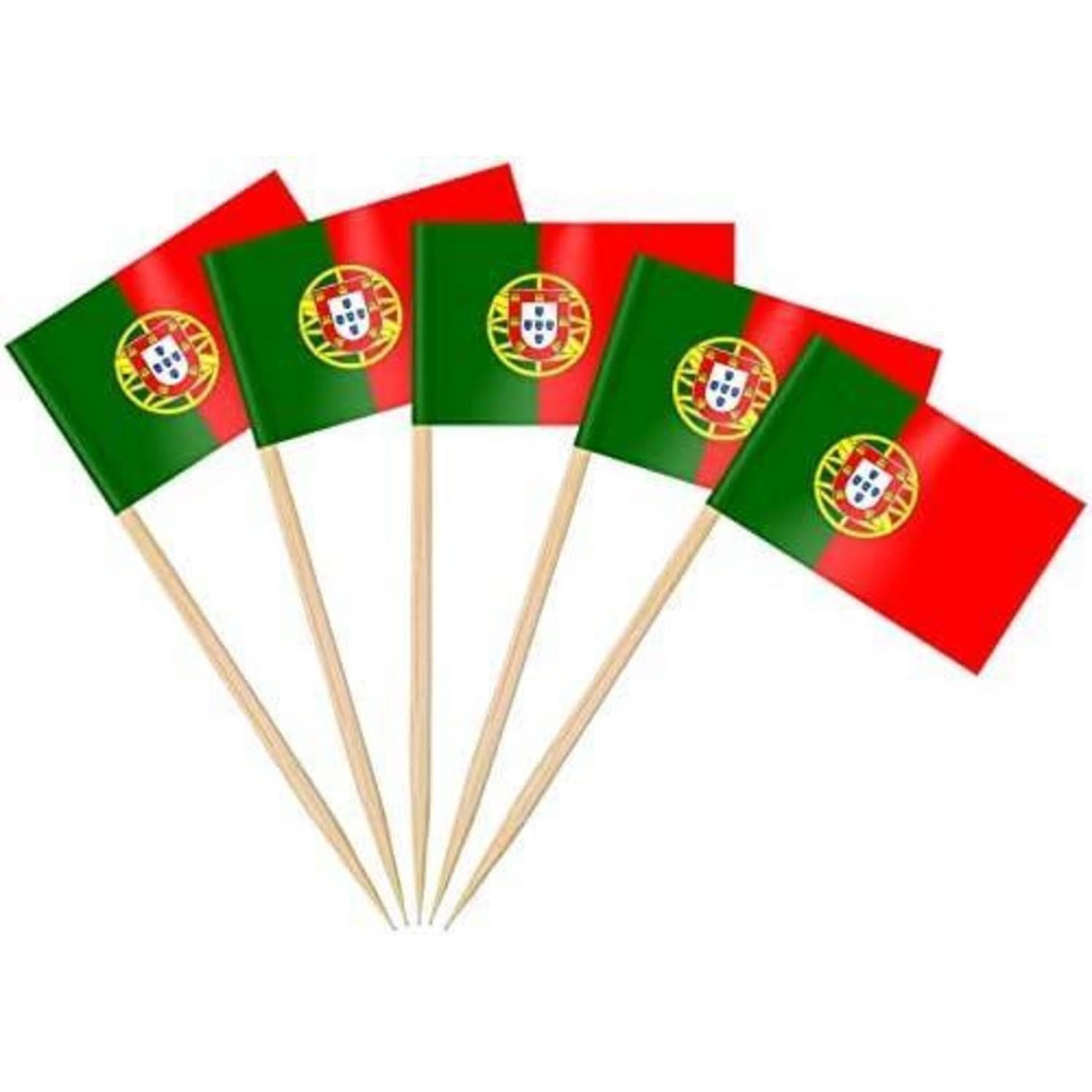 LuxusKollektion Partyspieße Zahnstocher Portugal Fähnchen Portugal Zahnstocher Flagge 100 Stück