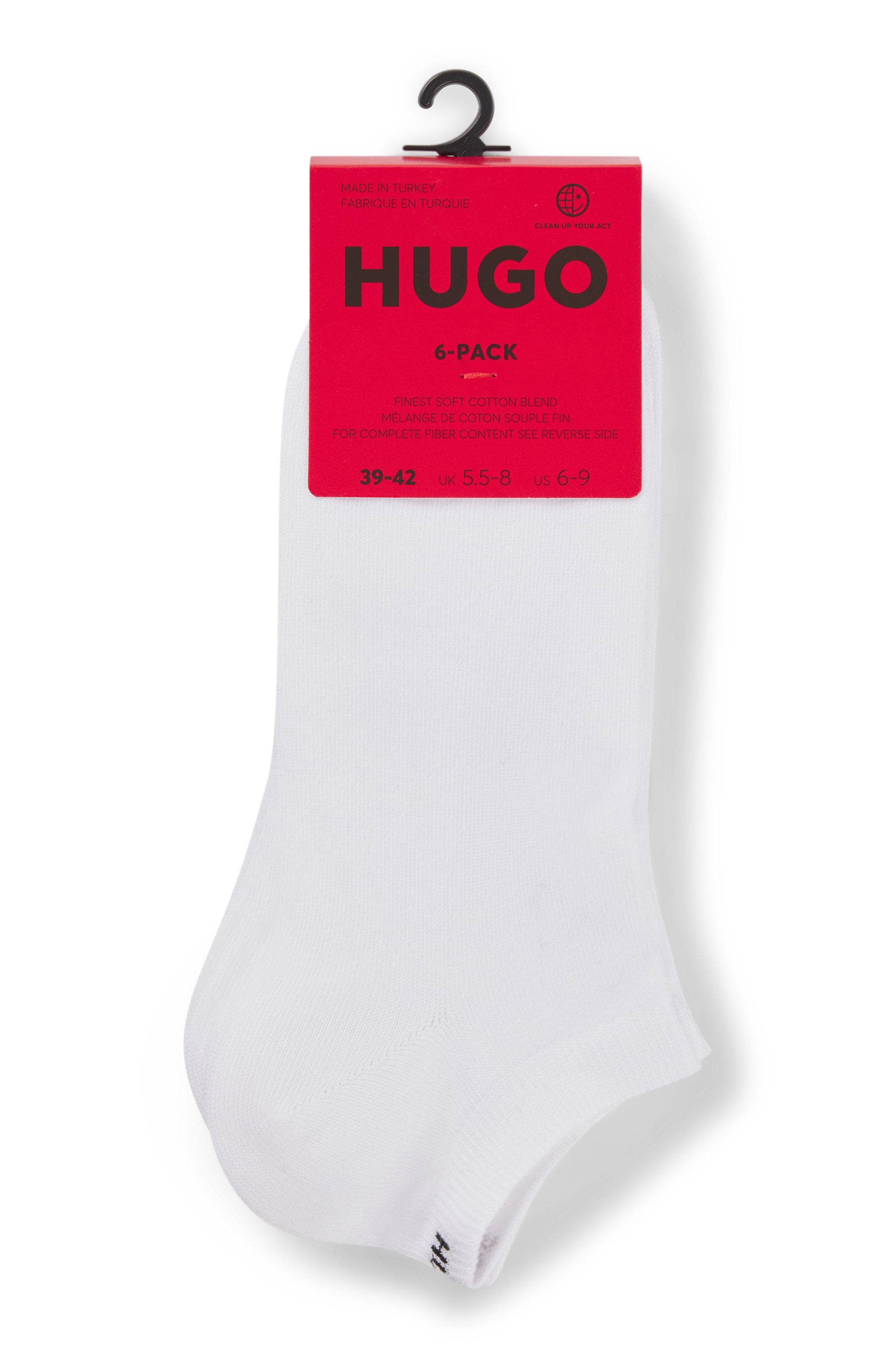 HUGO Freizeitsocken 6P AS UNI CC 1026 (Packung, 6-Paar, 6er-Pack) mit HUGO-Logoschriftzügen
