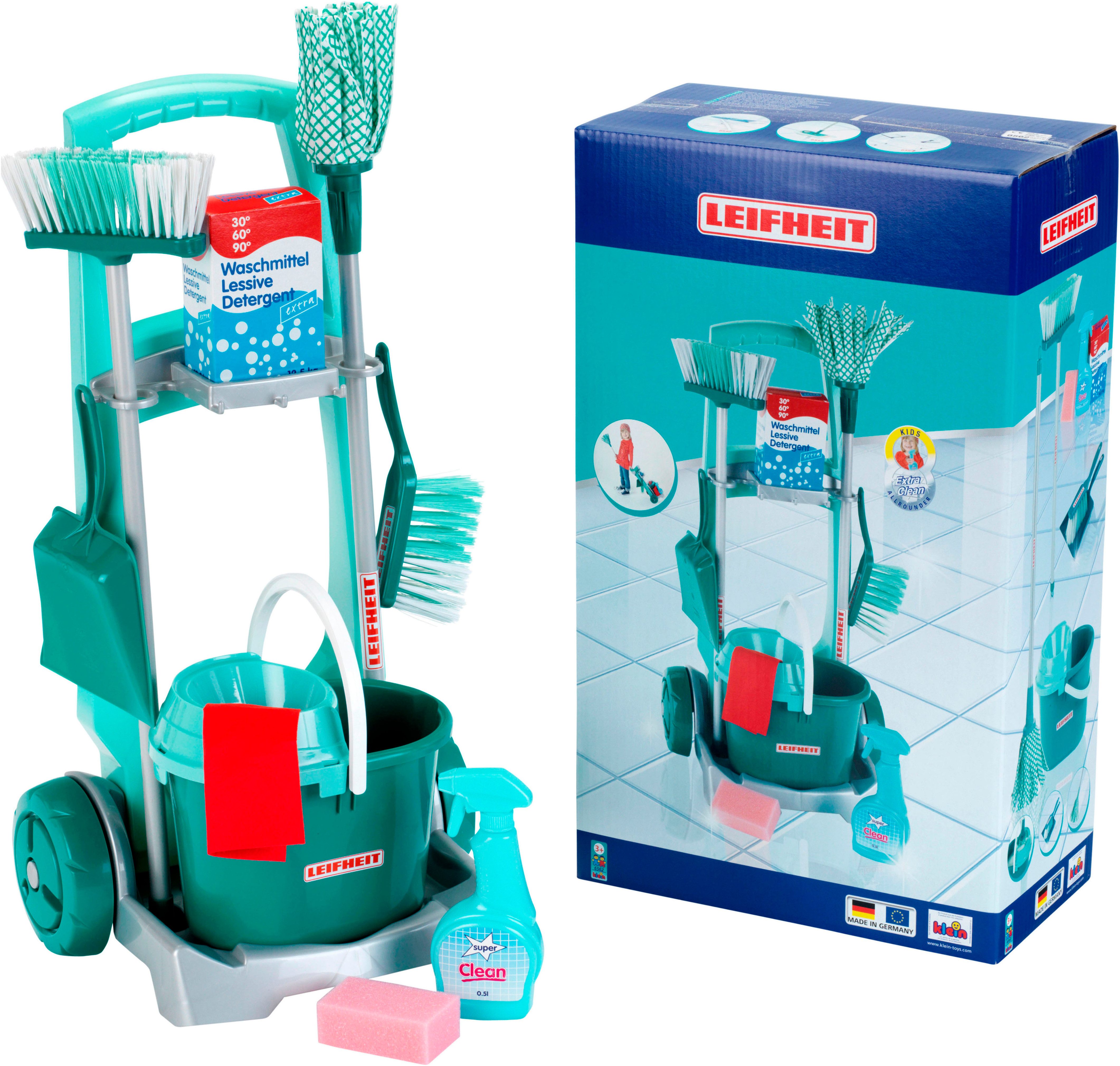 Klein Kinder-Besenwagen Leifheit Тележки для уборки mit Zubehör, leicht zu montieren, Made in Germany