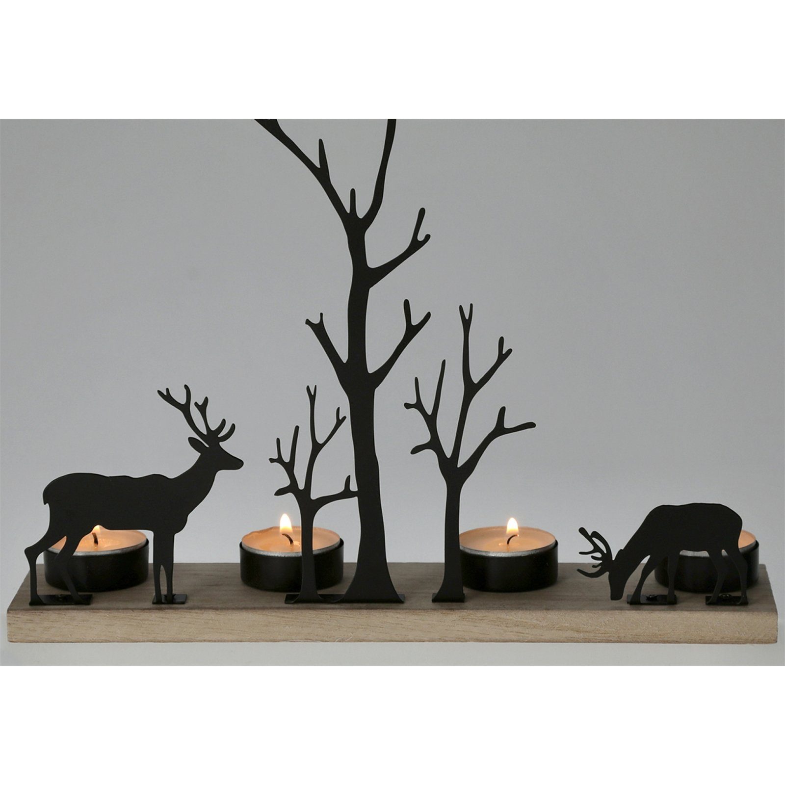 Adventsleuchter (Stück), HTI-Living Teelichthalter Schwarz Kerzenständer