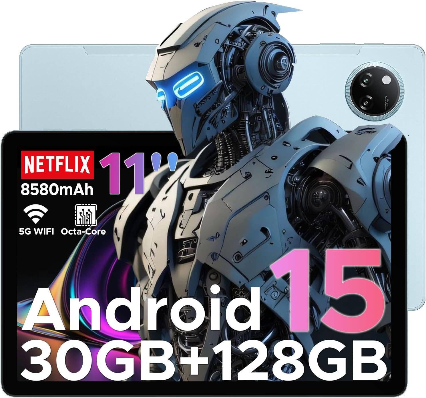 DOOGEE 6 GB RAM 8580mAh Unisoc T7200 Octa Core Fast Gaming Tablet (11", 128 GB, Android 15, Kompaktes Allround-Gerät für Arbeit, Unterhaltung & mobiles Streaming)