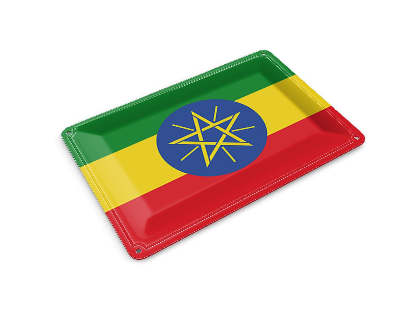 Femer GmbH Postkarte Flagge Äthiopiens 14x10 cm Flag of Ethiopia, unfrankiert