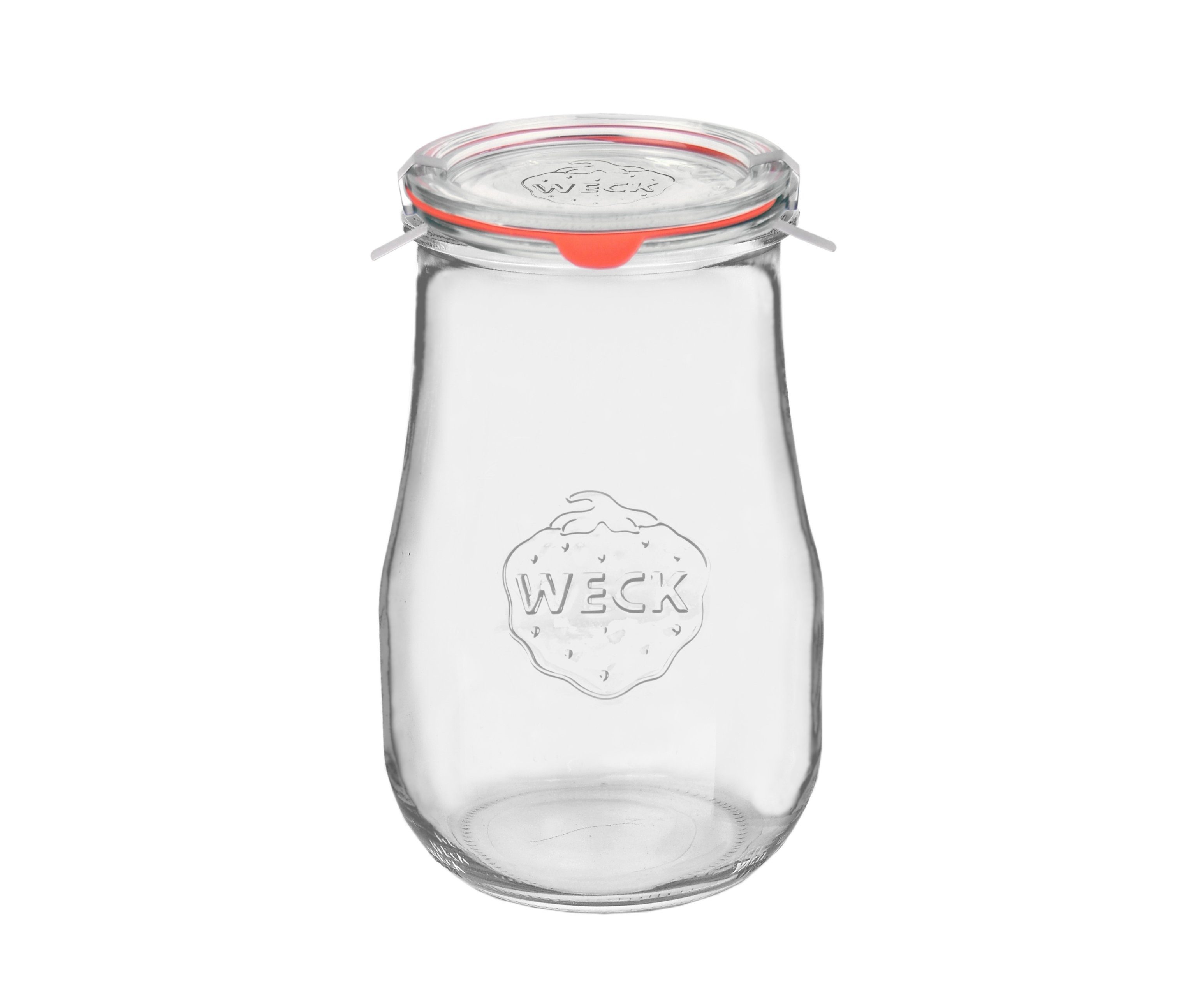 MamboCat Einmachglas 6er Glas Gläser Glasdeckel Klammer, Set Weck Einkochring 1750ml Tulpengläser
