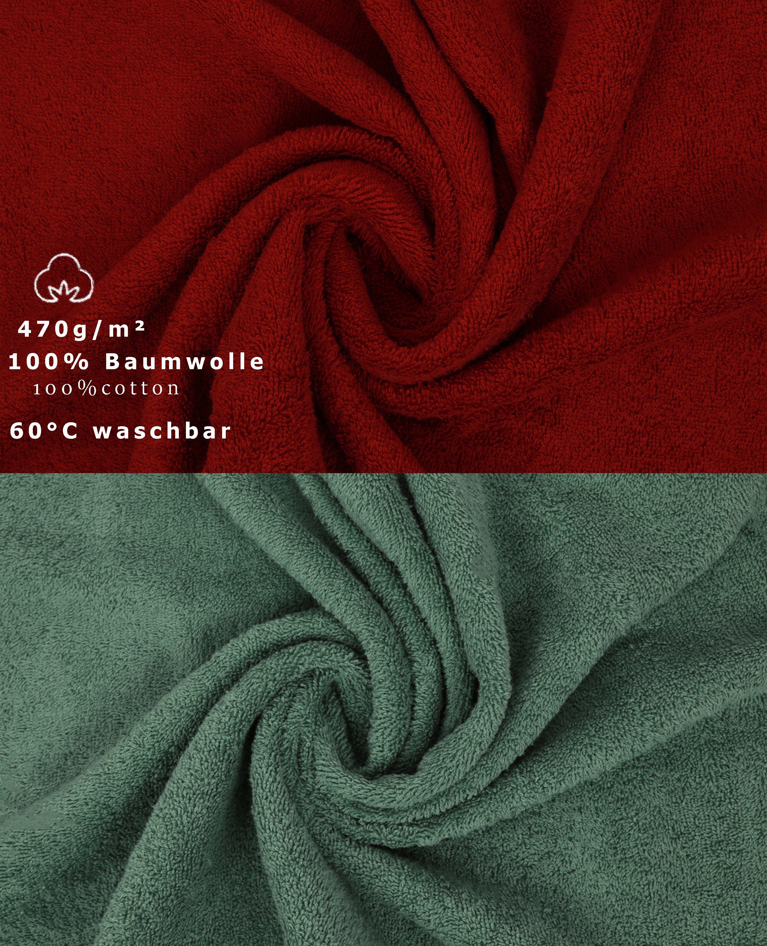 Handtuch Handtuch PREMIUM Betz 12-tlg. rubinrot/tannengrün, (12-tlg) Farbe Baumwolle, 100% Set Set