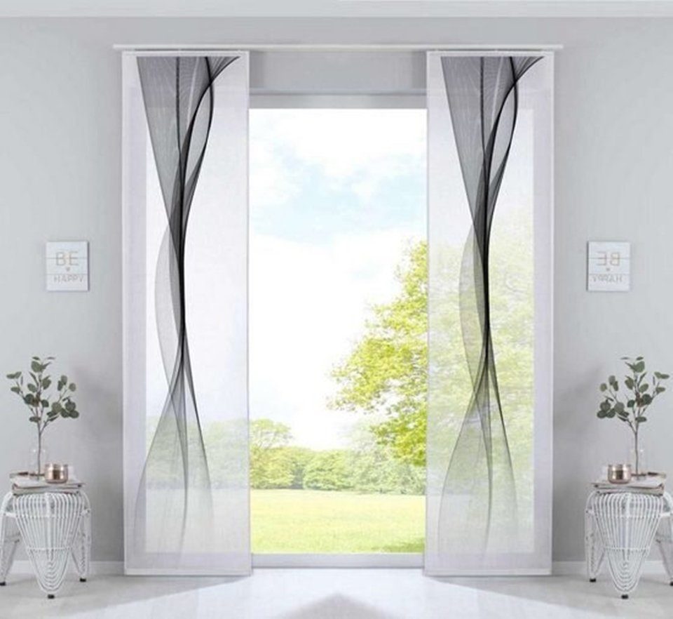 Faizee Möbel Vorhang Flächenvorhang 245x60 Wellenmuster günstig online kaufen