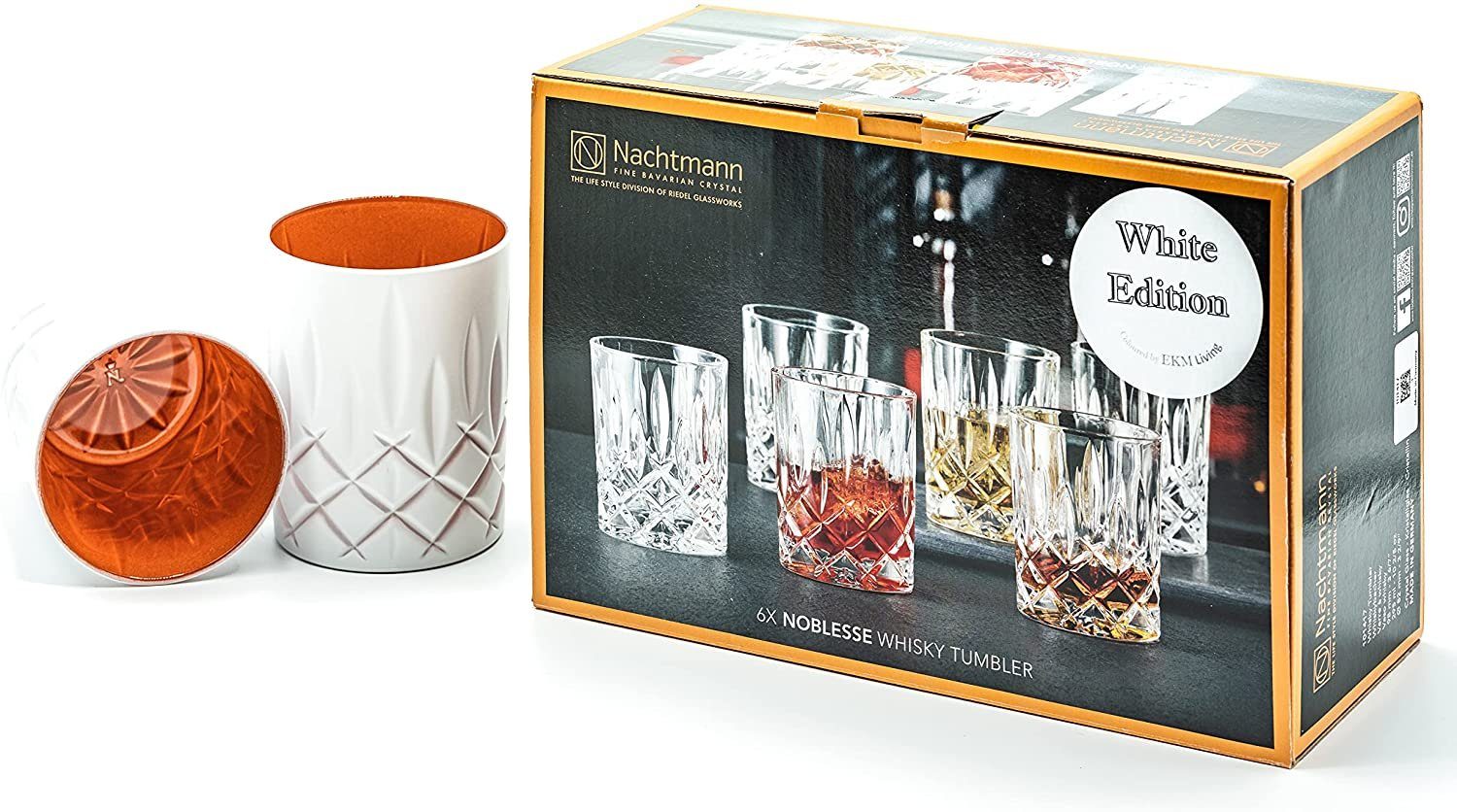 Nachtmann Whiskyglas Nachtmann Noblesse 6er-Set White Edition Whisky Gläser 295 ml