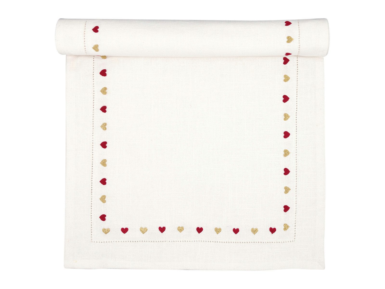 Greengate Tischläufer Grace Tischläufer bestickt white 140x45cm