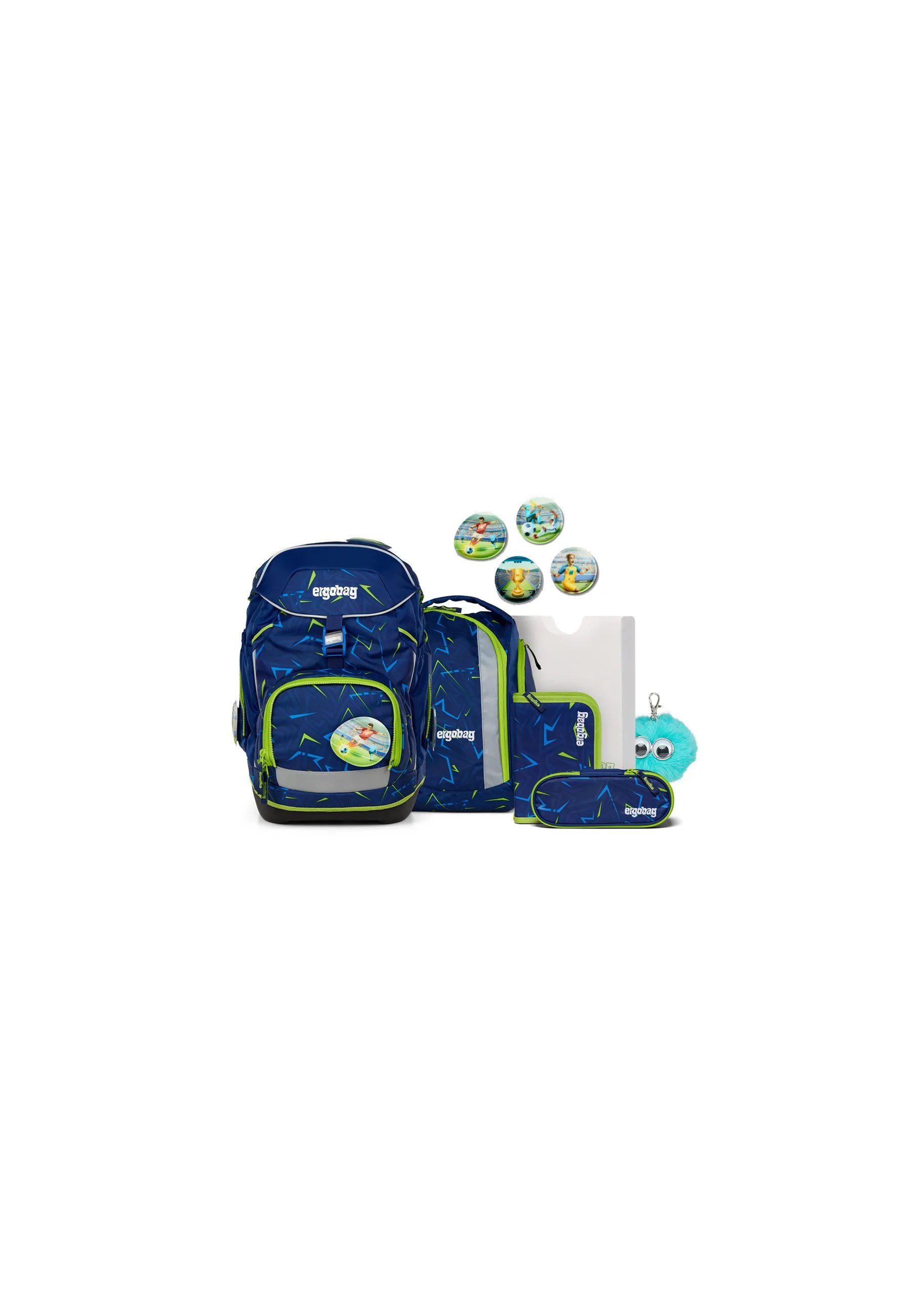 ergobag Schulranzen pack Set Bundle (7-tlg., 7-teiliges Set), größenverstellbares Rückensystem