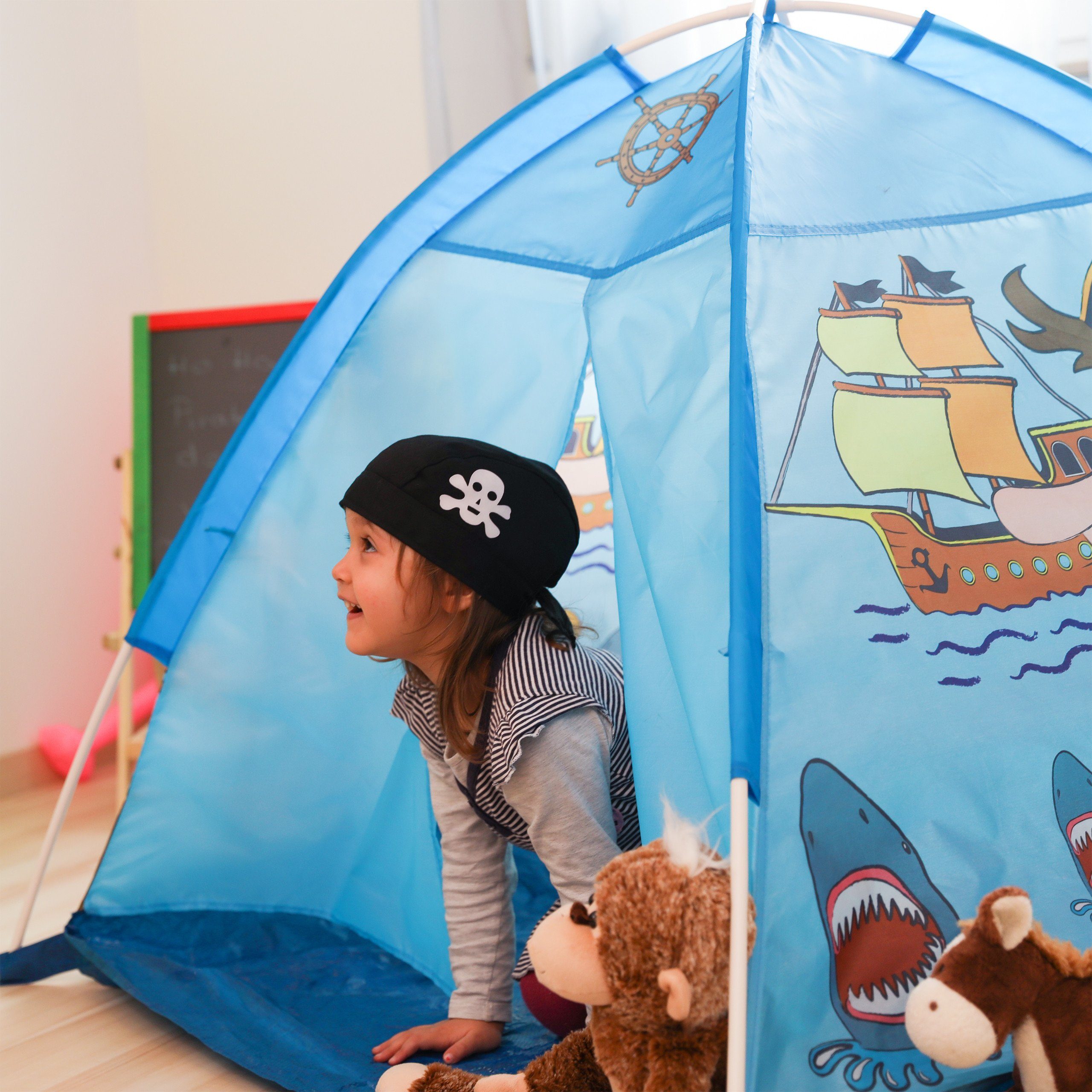 relaxdays Spielzelt Pirat in Blau günstig online kaufen